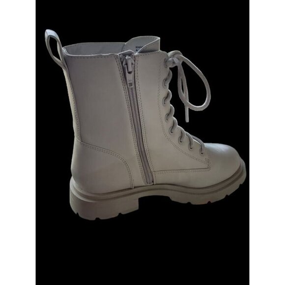 NoBo White High-Top Combat Boots With Side Zipper & Lace-Up Closure For Women - Picture 4 of 5